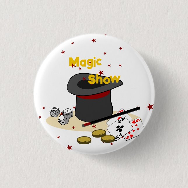 Magic Show Kids Birthday Party Celebration 3 Cm Round Badge (Front)