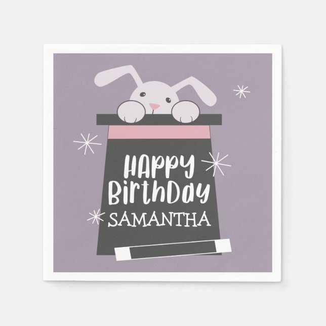 Magic Show Kids Birthday Party Napkin (Front)