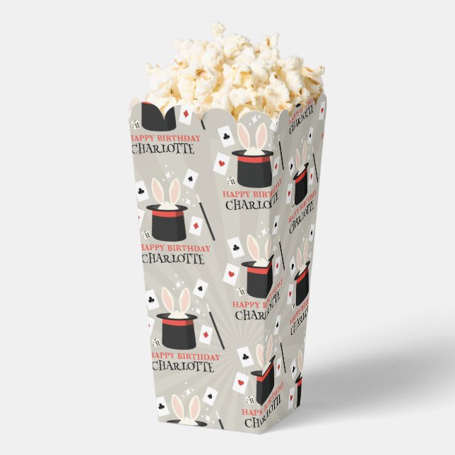 Magic Show Magician Kids Birthday Custom Name Favour Box (Popped)