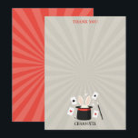 Magic Show Magician Kids Birthday Custom Name Thank You Card<br><div class="desc">A cute magic show magician kids birthday party theme design. A beautiful magic show themed design that can be customised to your details. Matching magician birthday favours,  decor and gifts. Perfect for anyone who loves magic shows,  magicians and cute children's designs.</div>