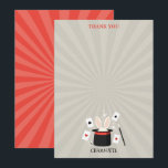 Magic Show Magician Kids Birthday Custom Name Thank You Card<br><div class="desc">A cute magic show magician kids birthday party theme design. A beautiful magic show themed design that can be customised to your details. Matching magician birthday favours,  decor and gifts. Perfect for anyone who loves magic shows,  magicians and cute children's designs.</div>