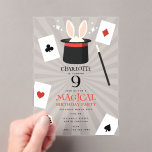 Magic Show Magician Kids Birthday Party Acrylic Invitations<br><div class="desc">A cute magic show magician kids birthday party theme design. A beautiful magic show themed design that can be customised to your details. Matching magician birthday favours,  decor and gifts. Perfect for anyone who loves magic shows,  magicians and cute children's designs.</div>