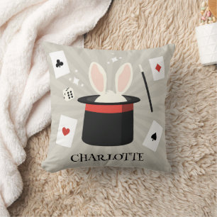 Magic Show Magician Kids Custom Name Cushion
