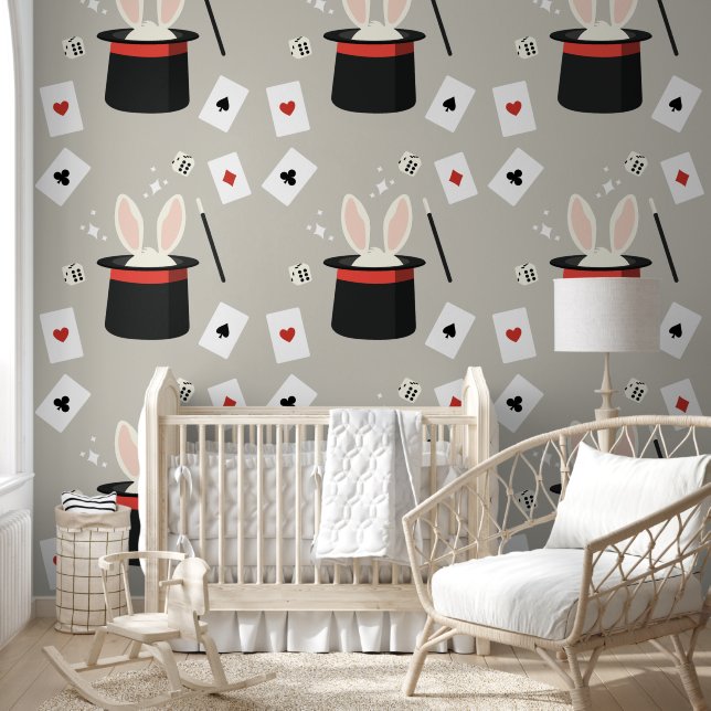 Magic Show Magician Kids Nursery Bedroom Wallpaper (Kids)
