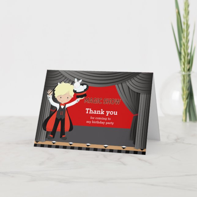 Magic Show Thank you Card (Front)
