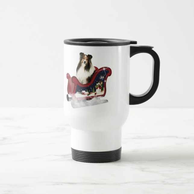 Magic Sleigh Sheltie Travel Mug (Right)