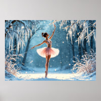Magic snowfall ballerina winter poise art