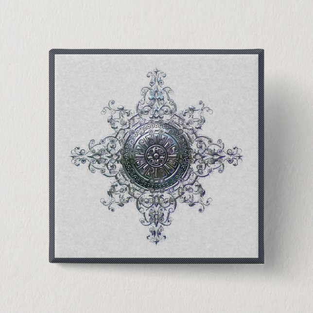 Magic Snowflake 15 Cm Square Badge (Front)