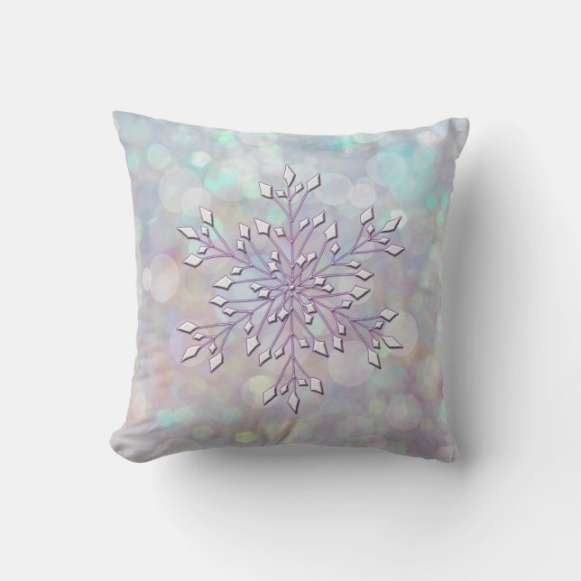 *~* Magic Snowflake Inner Peace Blue Lavender Cushion (Front)