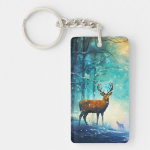Magic Snowy Forest Art-82109 Key Ring