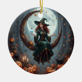 Magic Sorcery Halloween Family Ceramic Tree Decoration