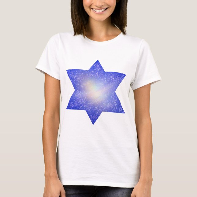 Magic sparkly Star of David Jewish Humour T-Shirt (Front)