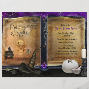 Magic Spell Book Halloween Party Event Flyer