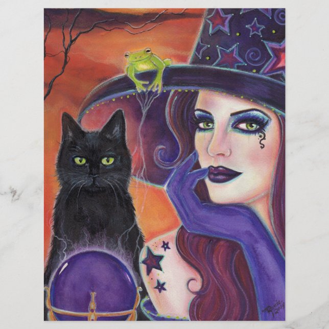 Magic spell witch and cat by Renee Lavoie Flyer (Front)
