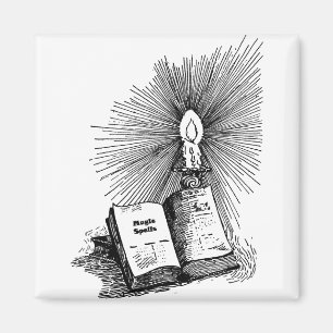Magic Spells Book Candle Witchcraft art magnet
