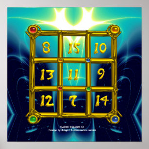 MAGIC SQUARE 33 ,Blue Turquase Poster