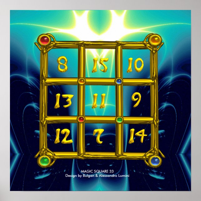 MAGIC SQUARE 33 ,Blue Turquase Poster (Front)