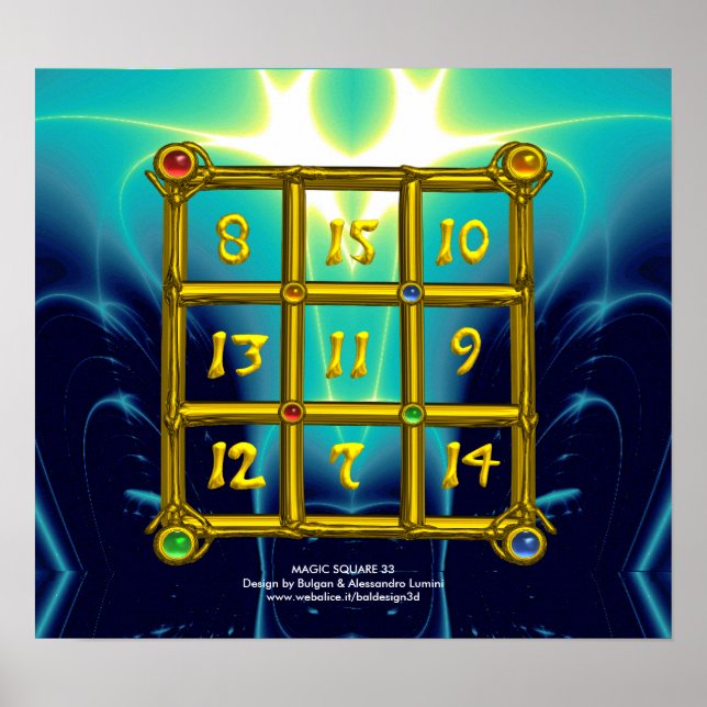 MAGIC SQUARE 33 ,Blue Turquase Poster (Front)