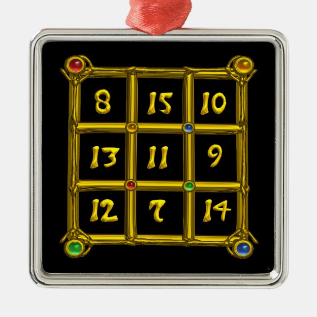 MAGIC SQUARE 33 METAL TREE DECORATION (Front)