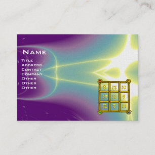 MAGIC SQUARE 33 , Purple Blue, Pearl Paper Business Card