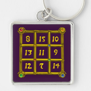 MAGIC SQUARE 33 , Purple Key Ring
