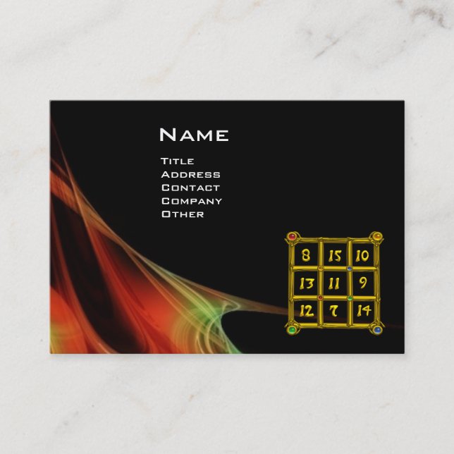 MAGIC SQUARE 33 , Red Green Black Business Card (Front)