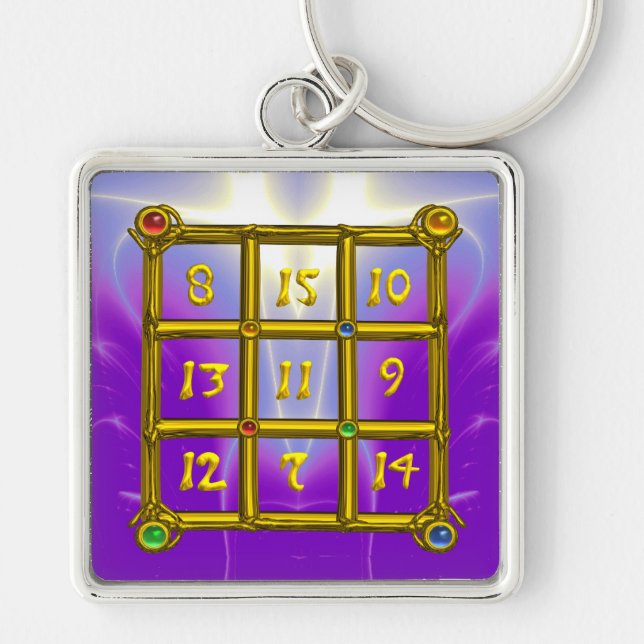 MAGIC SQUARE 33 , Violet Purple Key Ring (Front)