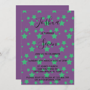 Magic Star birthday invitation Green