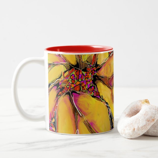 "Magic Sunflower" 11oz Two-tone Mug (With Donut)