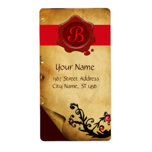 MAGIC SWIRLS PARCHMENT AND RED WAX SEAL MONOGRAM