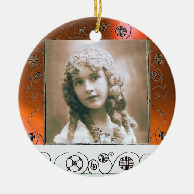 MAGIC SWIRLS PHOTO TEMPLATE ,Orange Agate Ceramic Tree Decoration (Front)