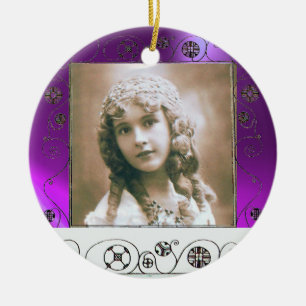 MAGIC SWIRLS PHOTO TEMPLATE , Purple Amethyst Ceramic Tree Decoration