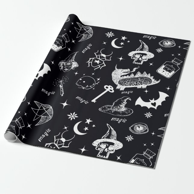 Magic symbols wrapping paper (Unrolled)