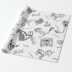 Magic symbols wrapping paper