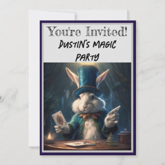 Magic themed birthday party invitation