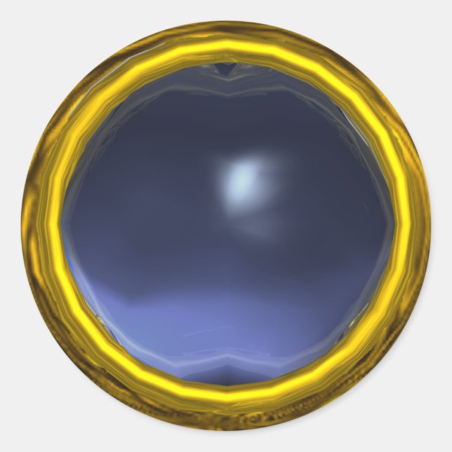 MAGIC TOPAZ , bright vibrant blue yellow Classic Round Sticker (Front)