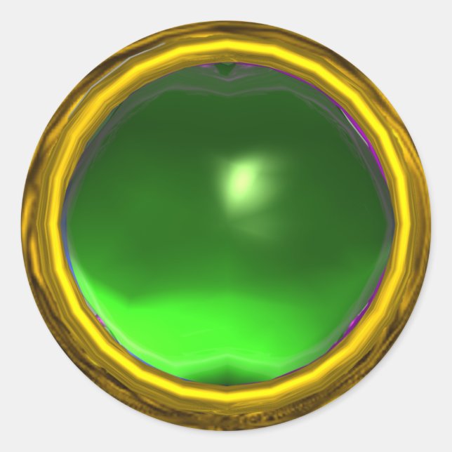 MAGIC TOPAZ , bright vibrant yellow green Classic Round Sticker (Front)