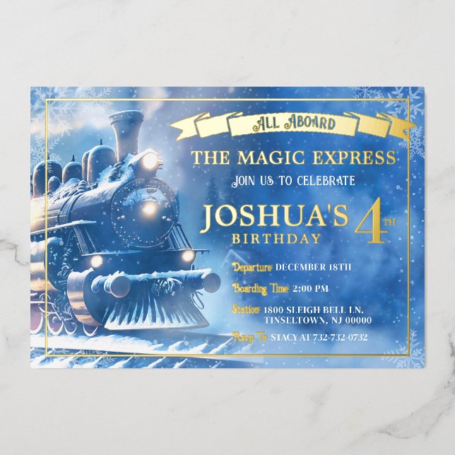 Magic Train Birthday Invitation (Front)