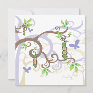 Magic Tree Peas in Pod Gender Reveal Baby Shower Invitation