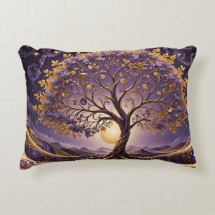 magic tree with lights and stars decorative cushion