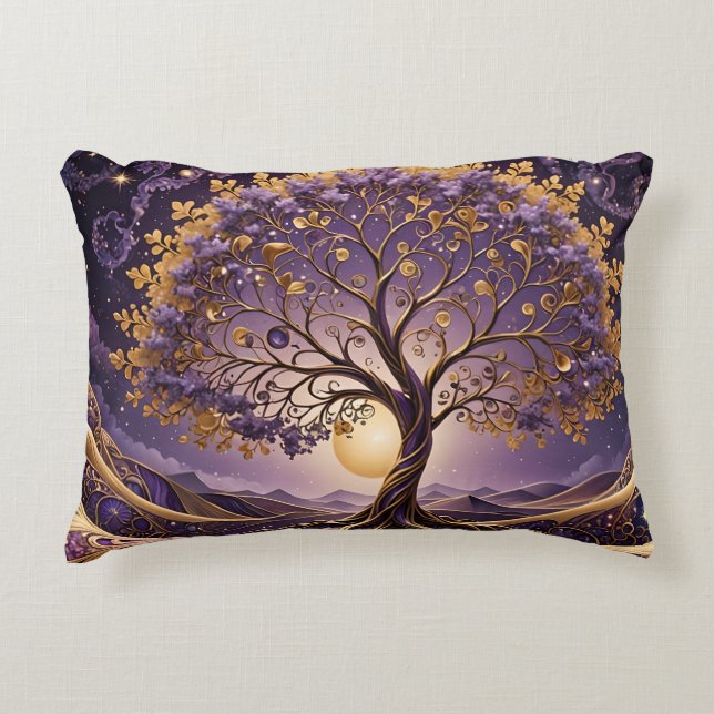 magic tree with lights and stars decorative cushion (Front)