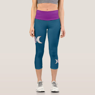 Magic Triple Moon - Spirit Flower Of Life 2 Capri Leggings