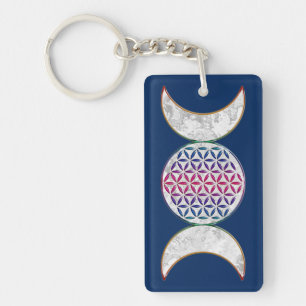 Magic Triple Moon - Spirit Flower Of Life 2 Key Ring