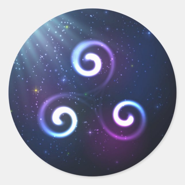 Magic triskel classic round sticker (Front)