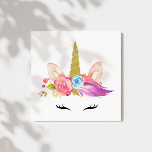 Magic Unicorn, Cute Unicorn, Girl Nursery, Pink Canvas Print