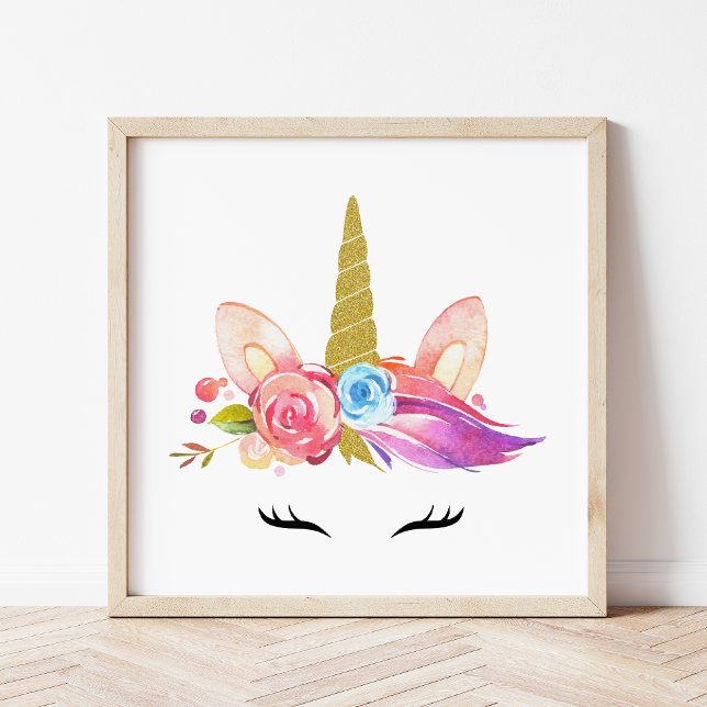 Magic Unicorn, Cute Unicorn, Girl Nursery, Pink Poster (Creator Uploaded)
