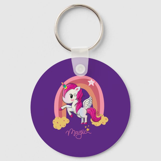 Magic Unicorn Fan Club    Key Ring (Front)