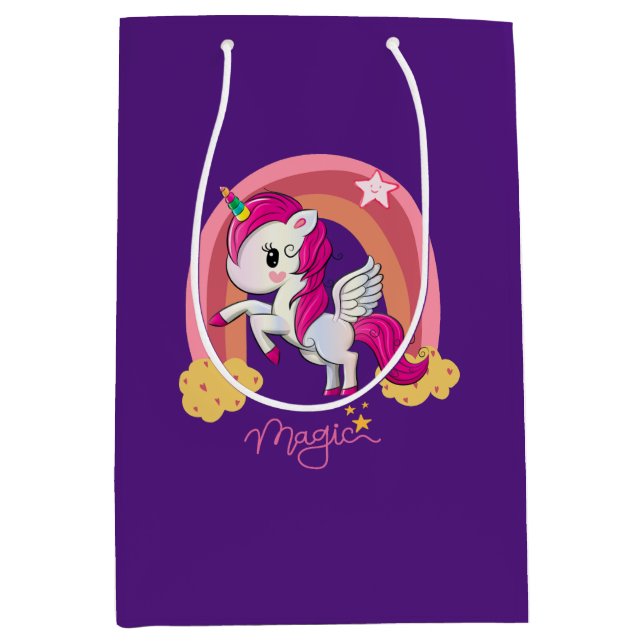 Magic Unicorn Fan Club   Medium Gift Bag (Front)