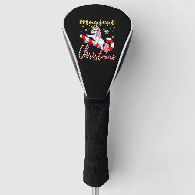 Magic Unicorn for Christmas with Glitter Golf Head Cover (Front)
