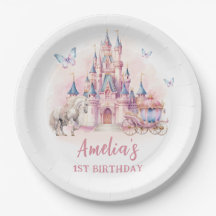 Magic Unicorn Princess Castle Birthday Paper Plate